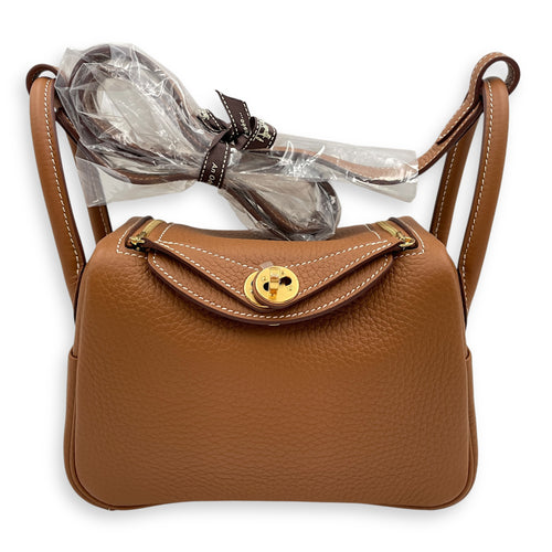 Lindy II Mini Gold in Clemence, Gold hardware