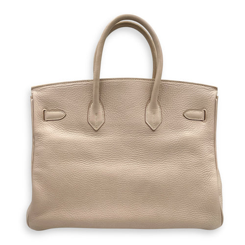 Birkin 35 Gris Perle in Clemence, Palladium hardware