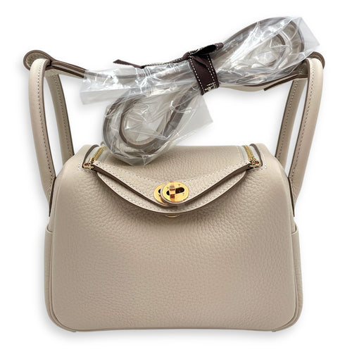 Lindy II Mini Craie in Clemence, Gold hardware