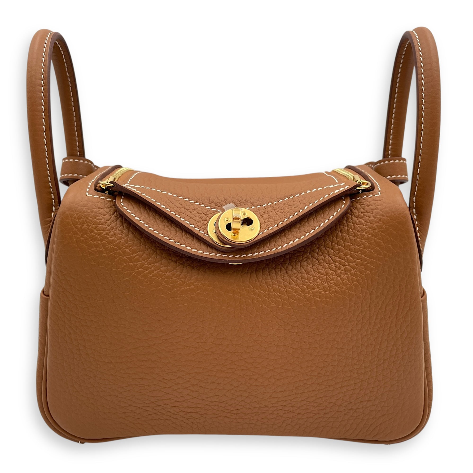Lindy II Mini Gold in Clemence, Gold hardware