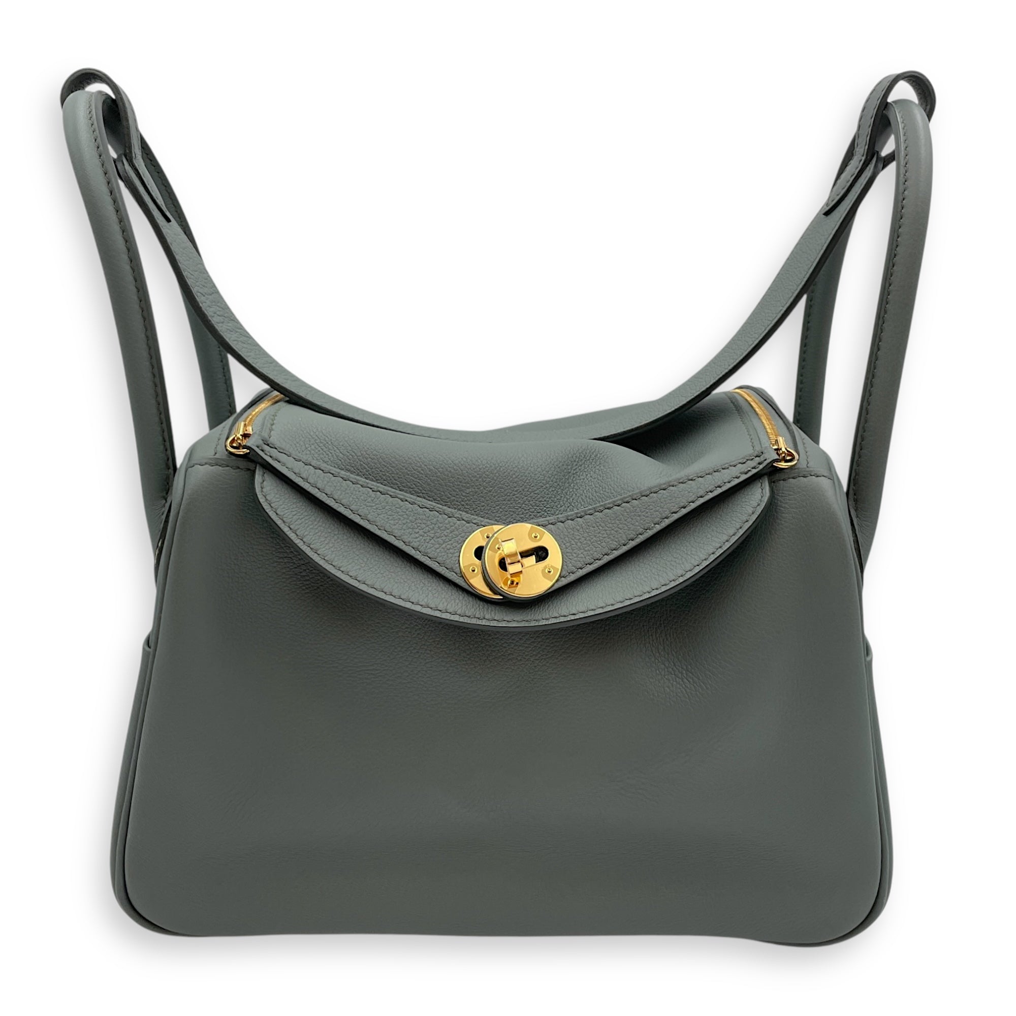Lindy 26 Vert Amande in Evercolor, Gold hardware