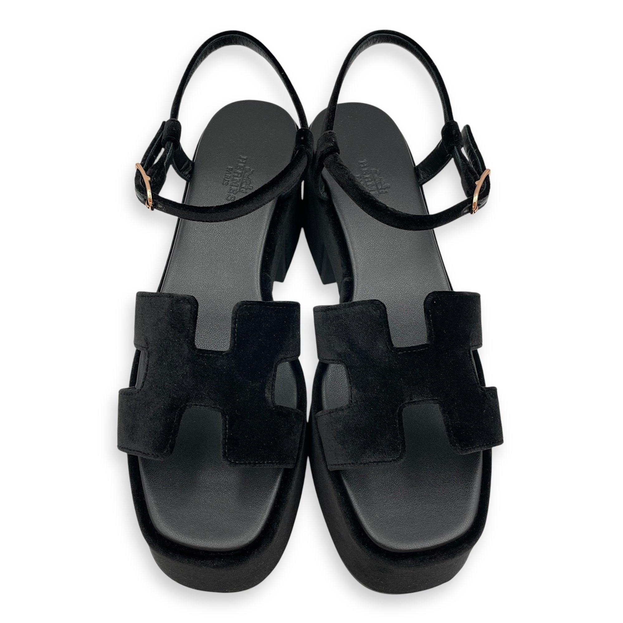 Jam 30 39 Black Sandals in Velvet