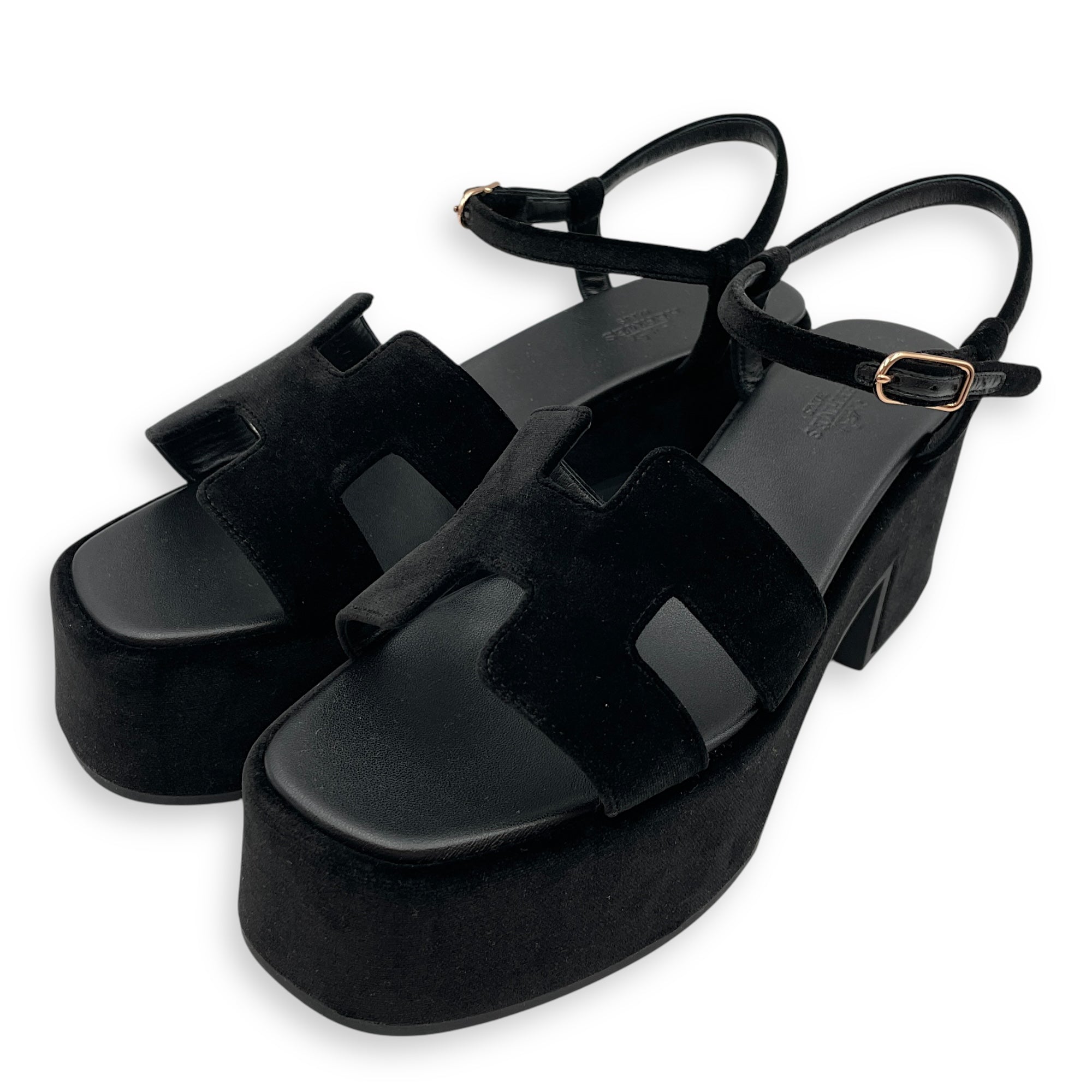Jam 30 39 Black Sandals in Velvet
