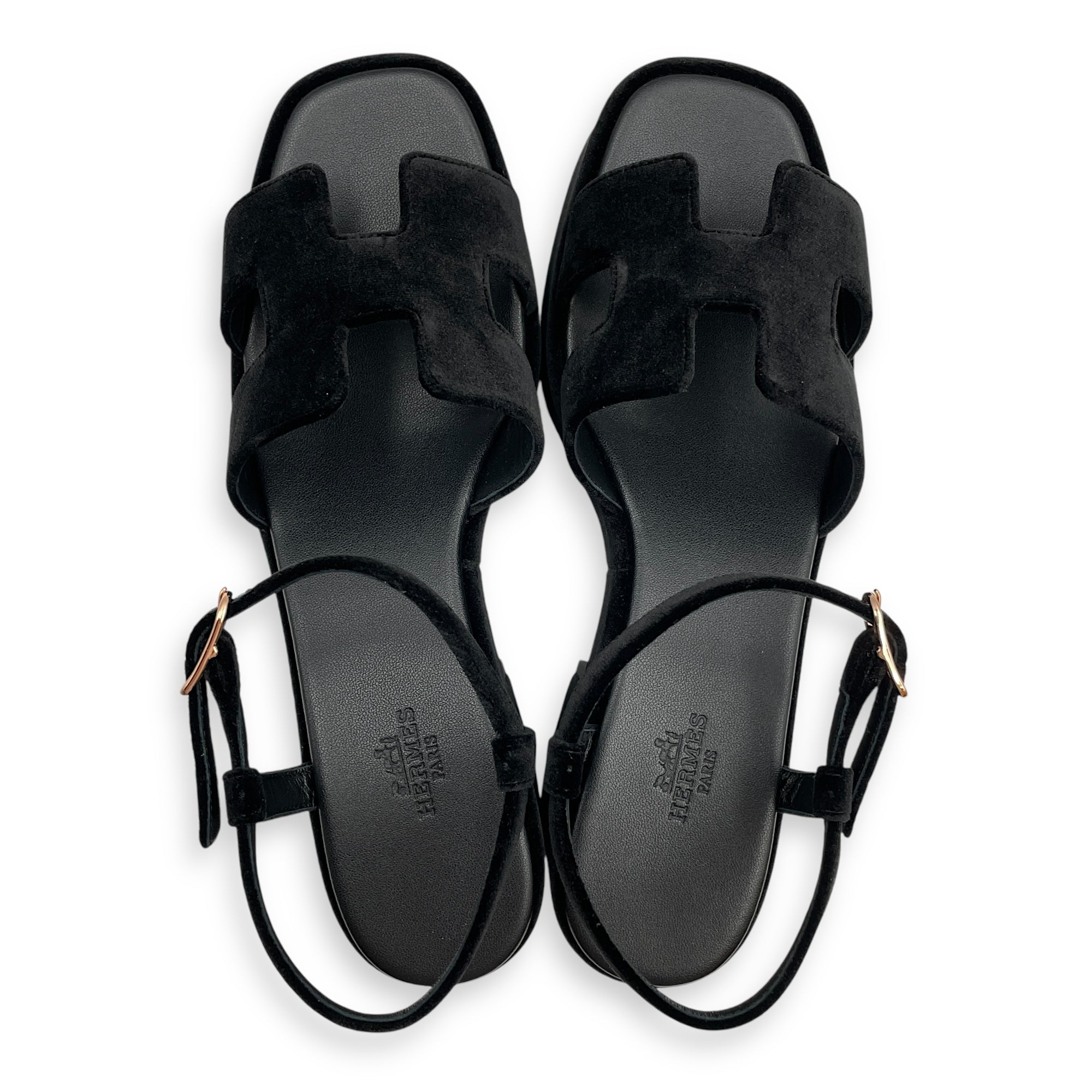 Jam 30 39 Black Sandals in Velvet