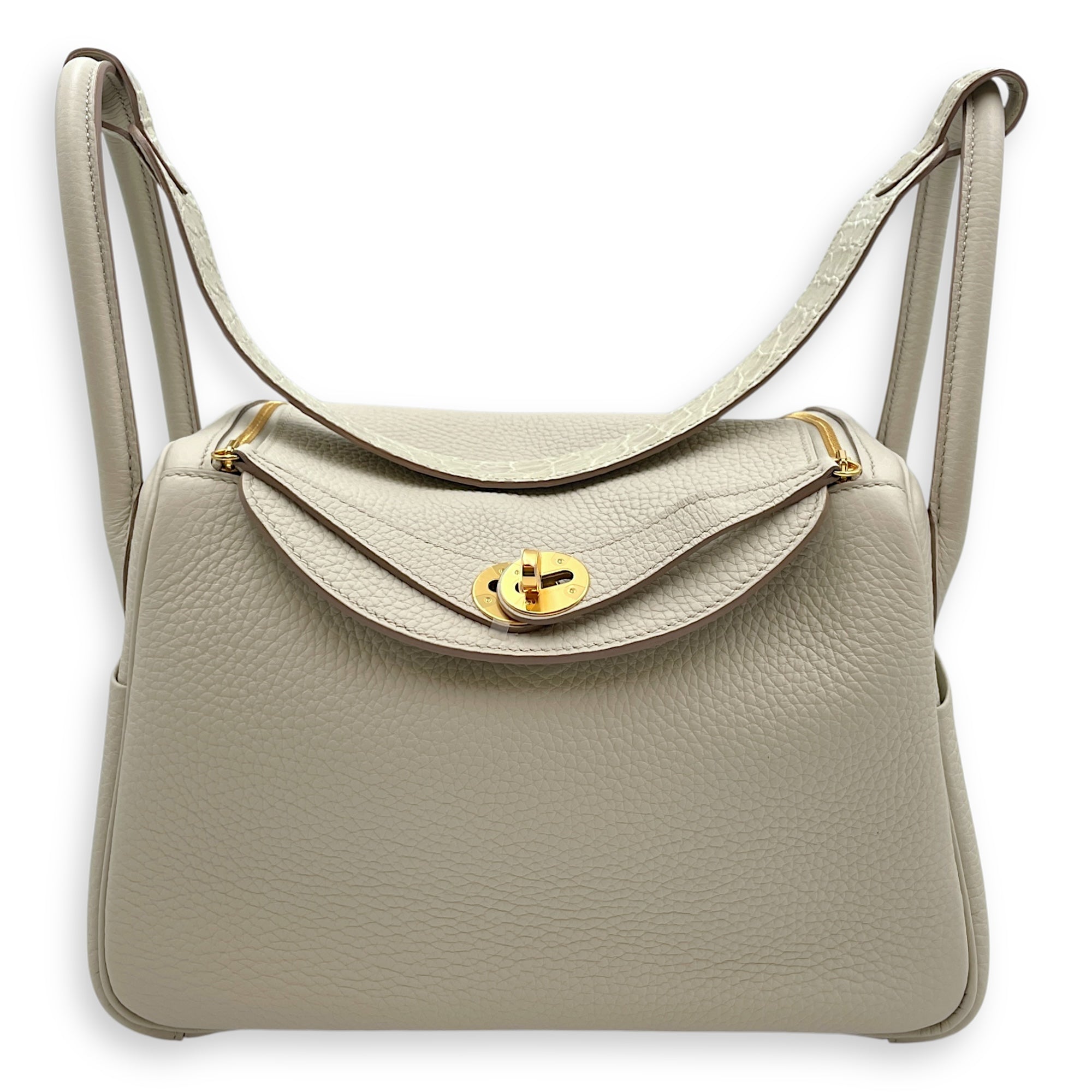 Lindy Touch 26 Beton in Clemence/ Matte Porosus, Gold hardware