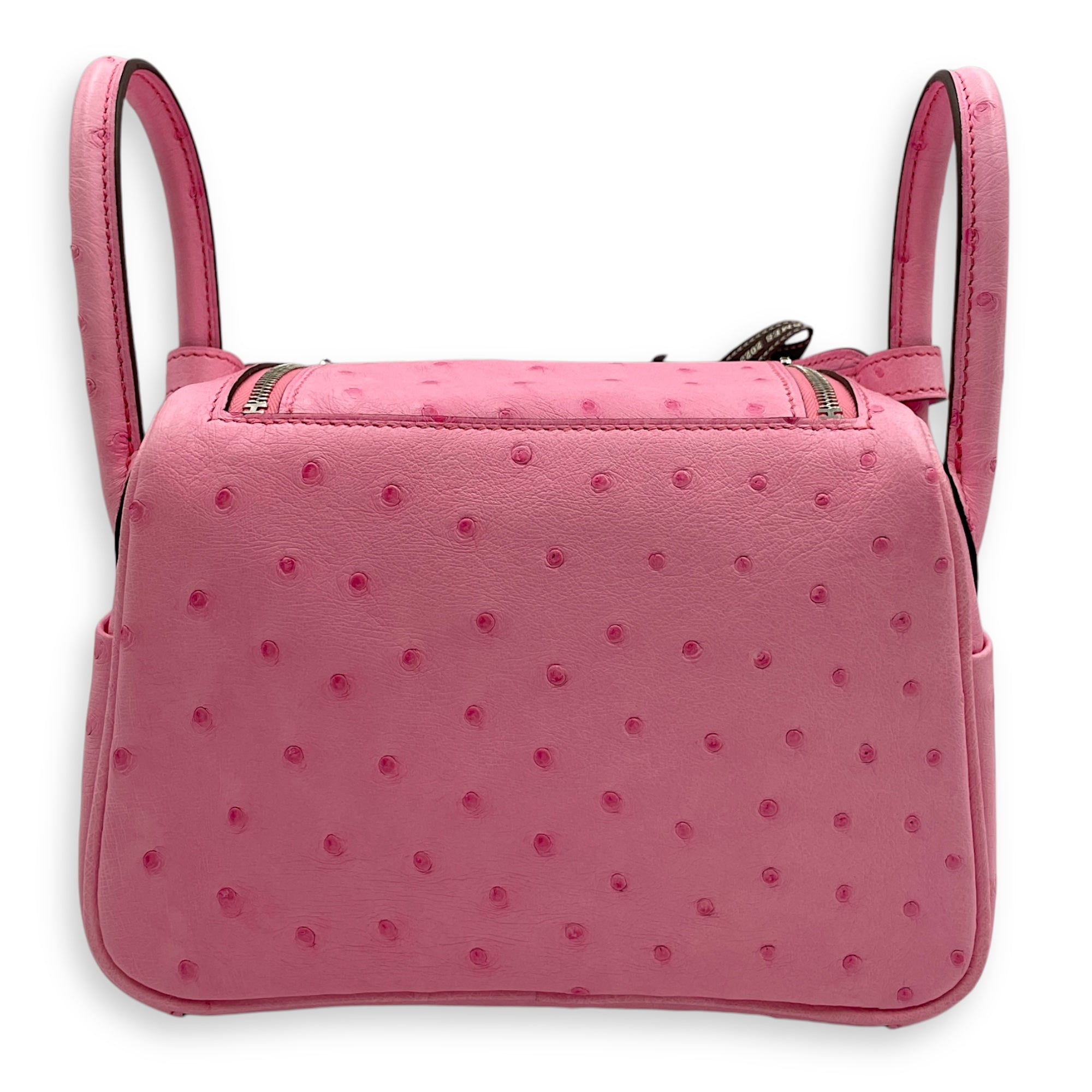 Lindy II Mini Bubblegum in Ostrich, Palladium hardware