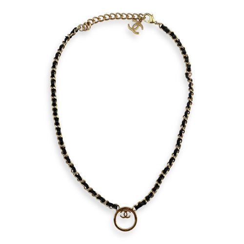 CC Leather Chain 46 cm Black Necklace in Lambskin Gold hardware CL2504-11855 1