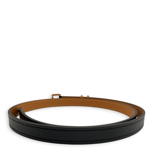Pop H 15 Black Belt in Epsom, Rose Gold hardware