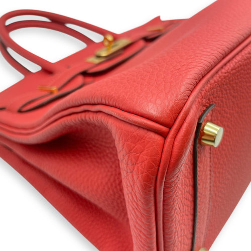 Birkin 30 Rouge Pivoine in Togo Gold hardware