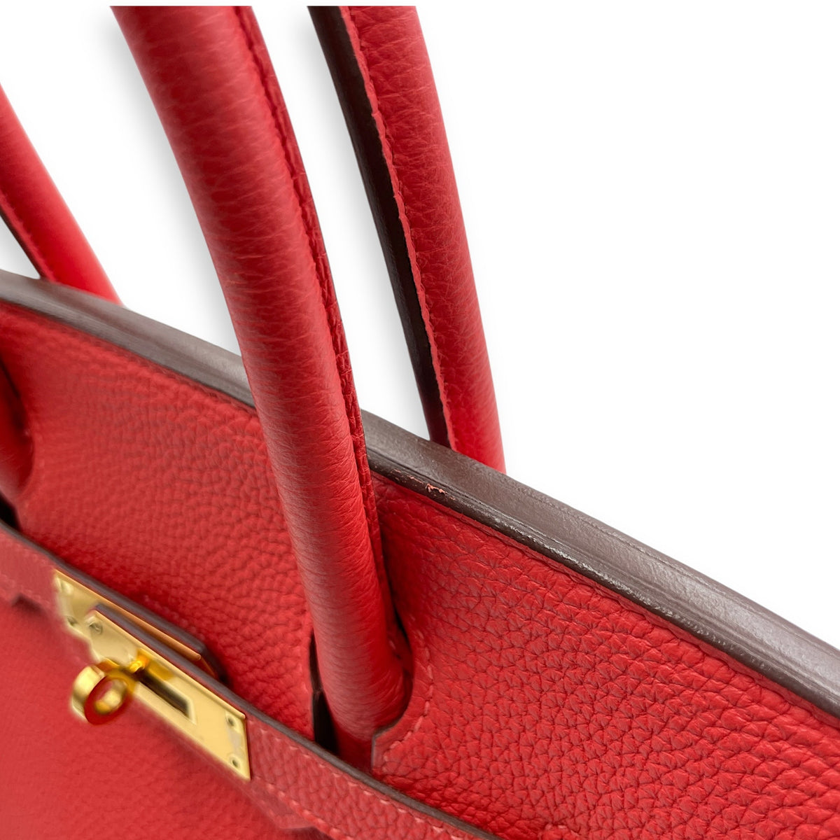 Birkin 30 Rouge Pivoine in Togo Gold hardware