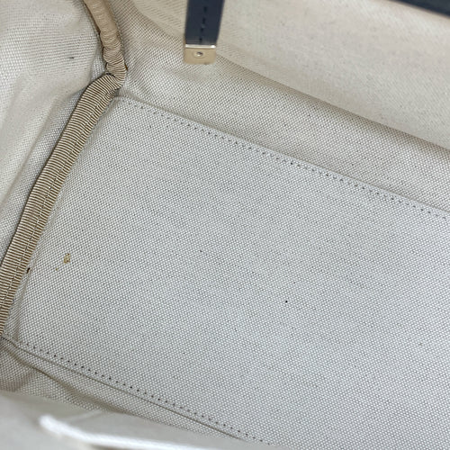 Vibe Zip Perforated White/Blue Shoulder Bag in Calfskin, Gold hardware