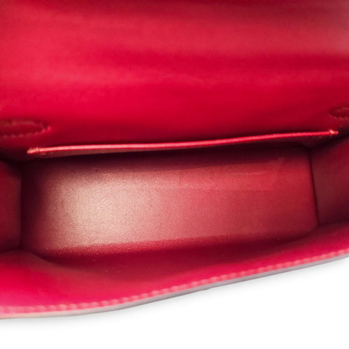 HSS Sellier Kelly 20 Rouge H/Black in Matte Alligator, Permabrass hardware