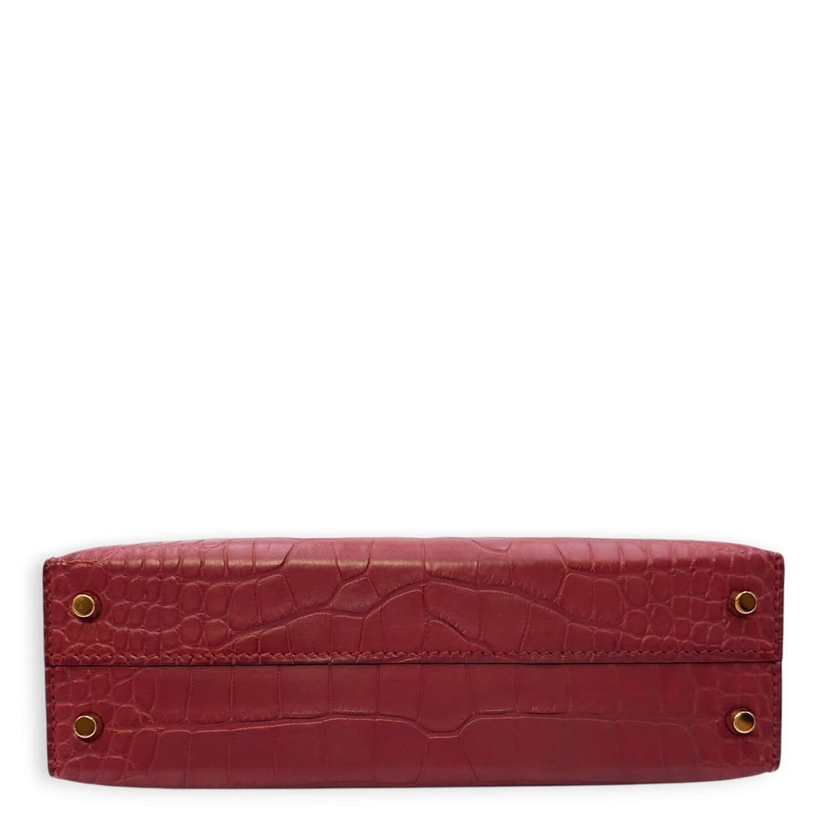 HSS Sellier Kelly 20 Rouge H/Black in Matte Alligator Permabrass hardware
