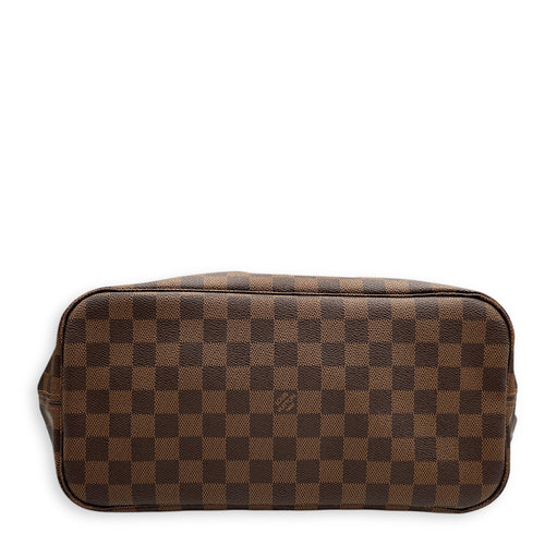 Neverfull Medium Brown Shoulder Bag in Coated Canvas, Gold hardware