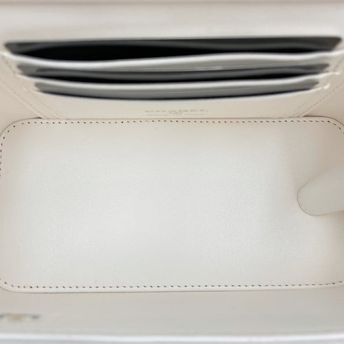 Sweet Heart White Vanity Bag in Caviar Leather, Gold hardware
