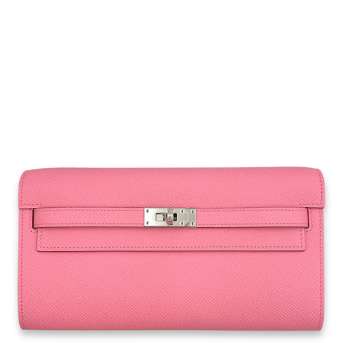 Kelly To Go Rose Confetti Crossbody Bag in Epsom, Palladium hardware