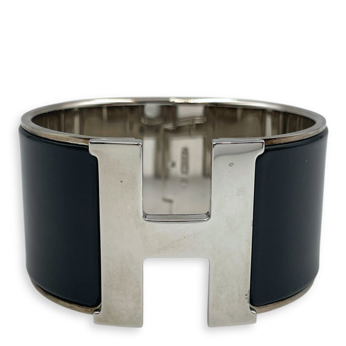 Clic Clac Extra Wide Black Bracelet, Palladium hardware
