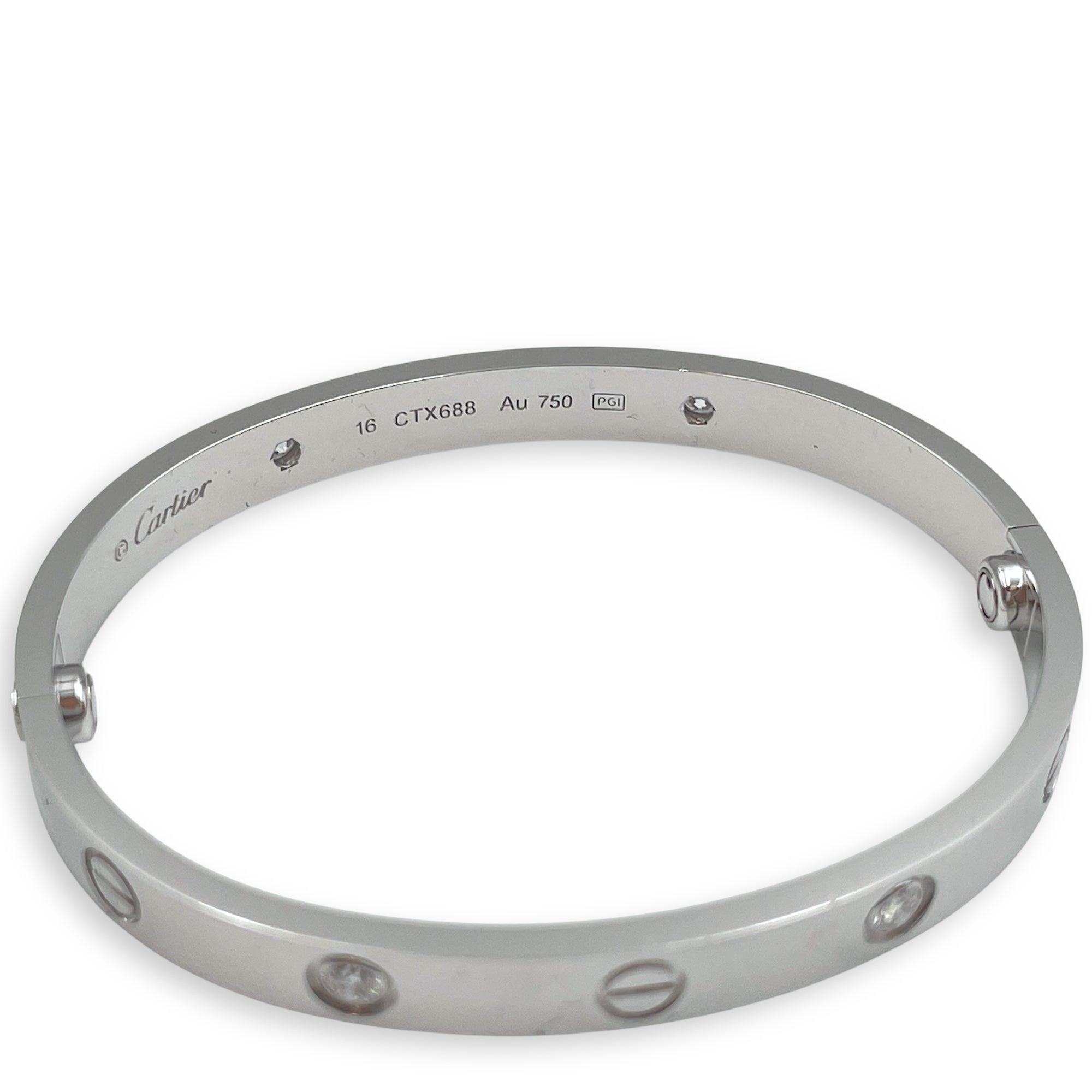 Love Classic Model 16 Bracelet in White Gold Hardware