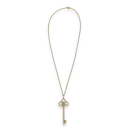 Large Fleur De Lis Key Necklace in Gold Hardware