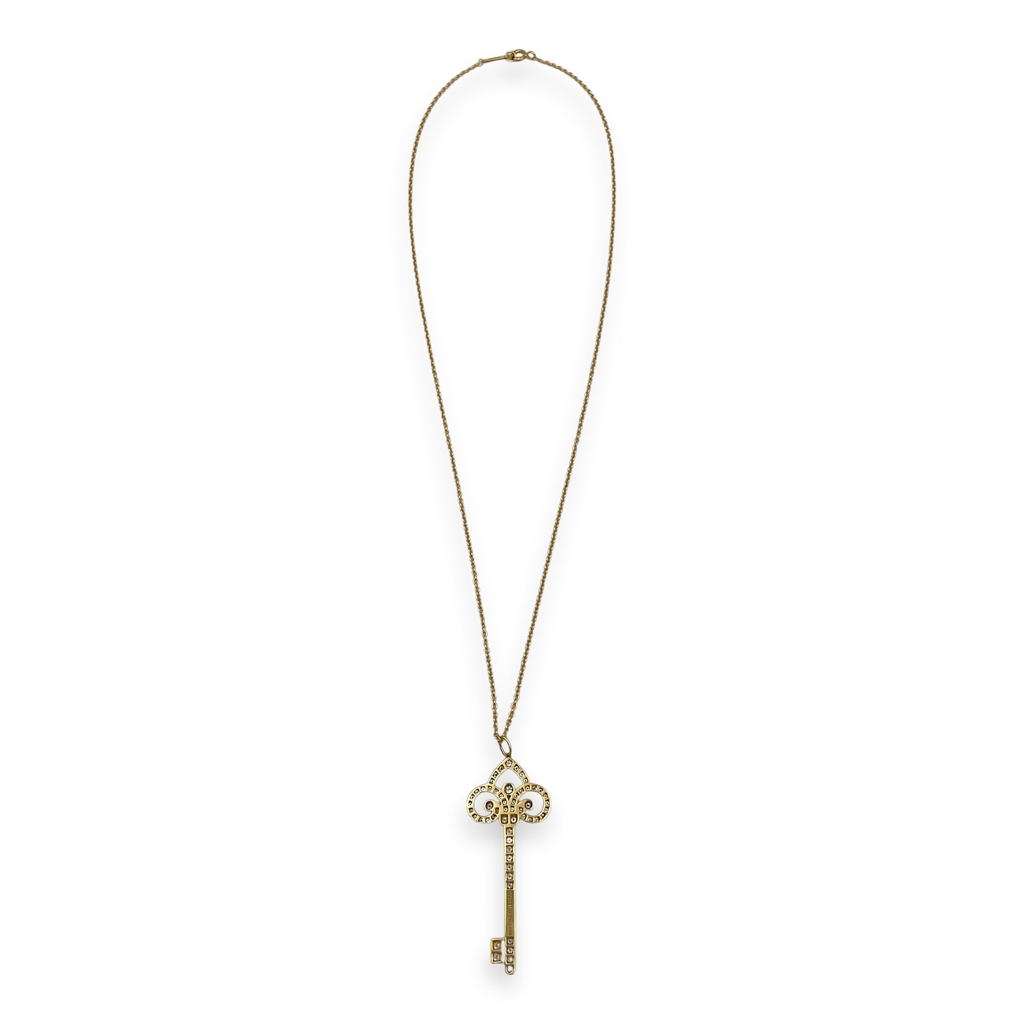 Large Fleur De Lis Key Necklace in Gold Hardware