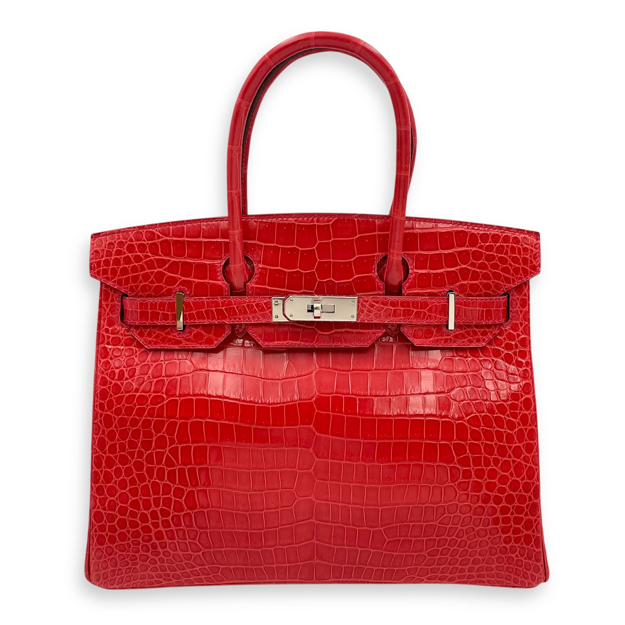 Birkin 30 Bougainvillier in Shiny Porosus, Palladium hardware