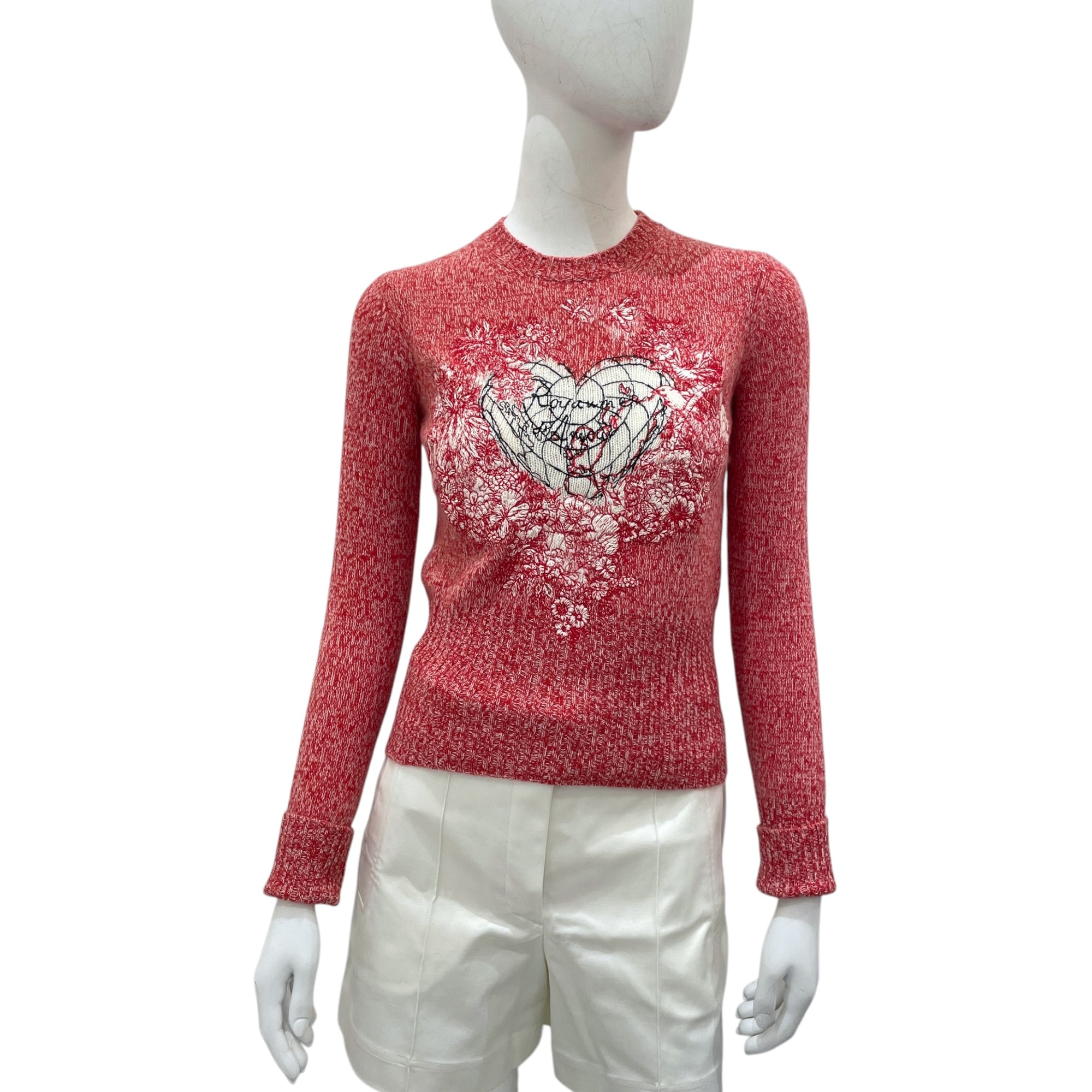 Royaume Amour 34 Red Sweater in Cashmere, Wool