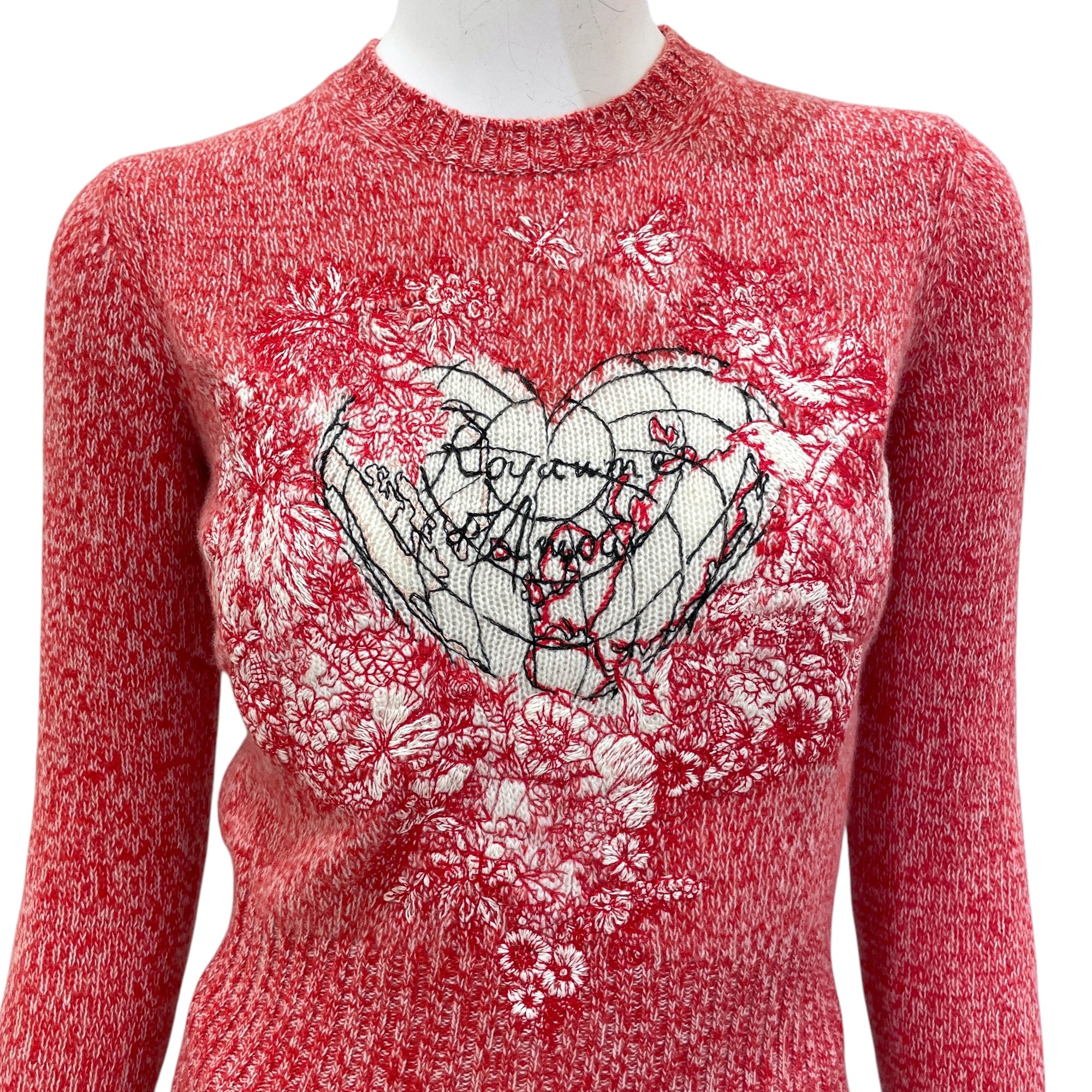 Royaume Amour 34 Red Sweater in Cashmere, Wool