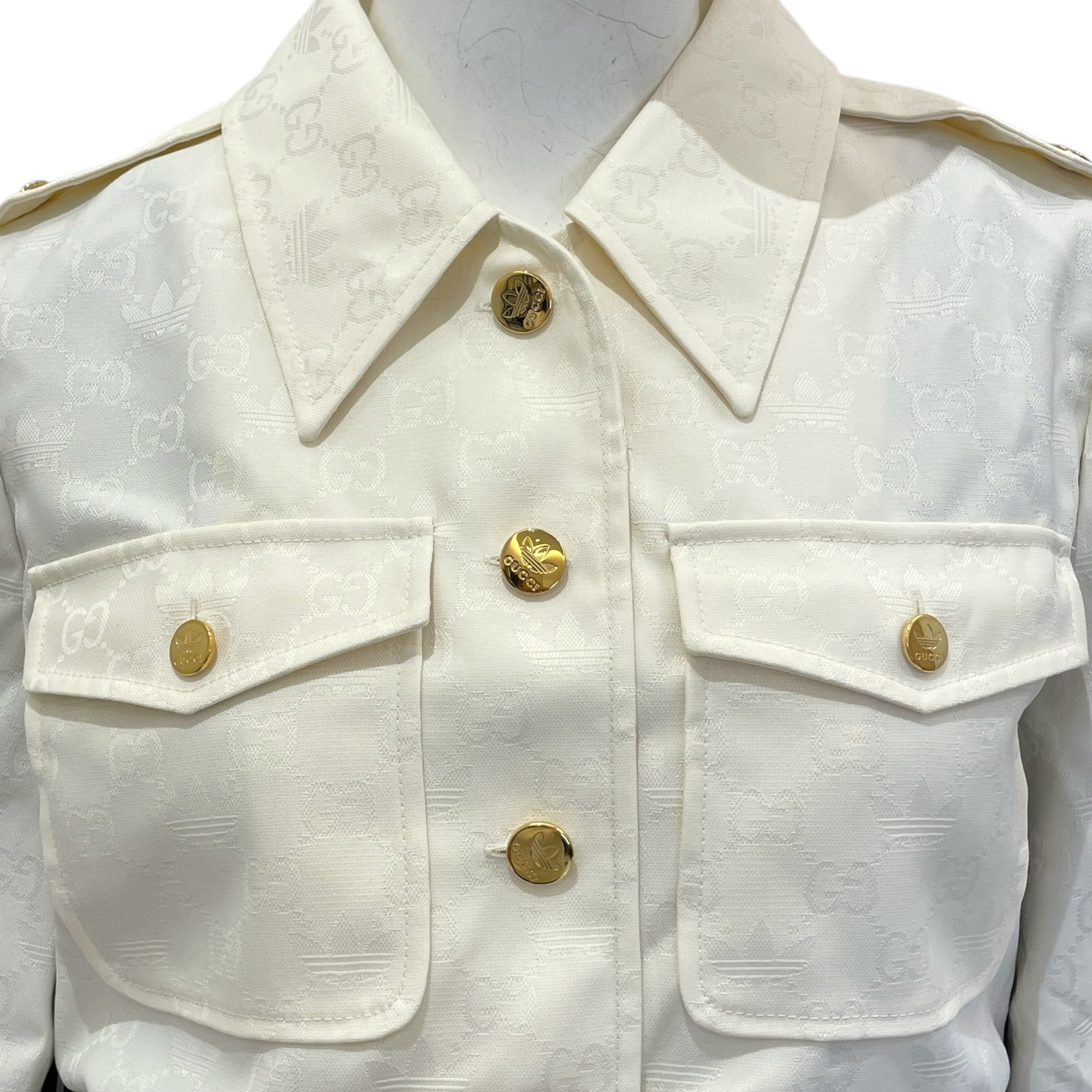 X Adidas Web 40 Off-white Jacket in Cotton, Polyamide, Elastane, Silk, Gold hardware