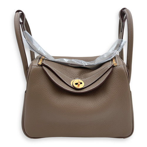 Lindy 26 Etoupe in Clemence, Gold hardware