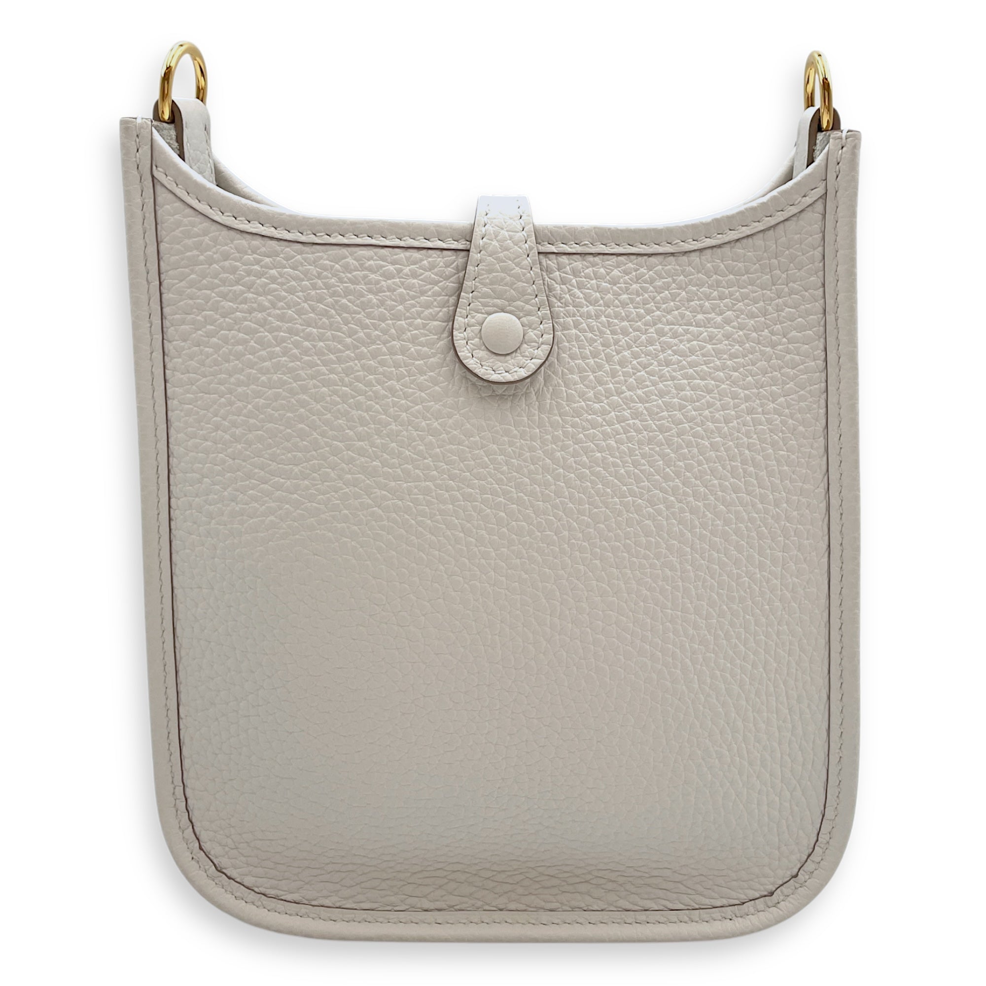Evelyne Mini Gris Pale in Clemence, Gold hardware
