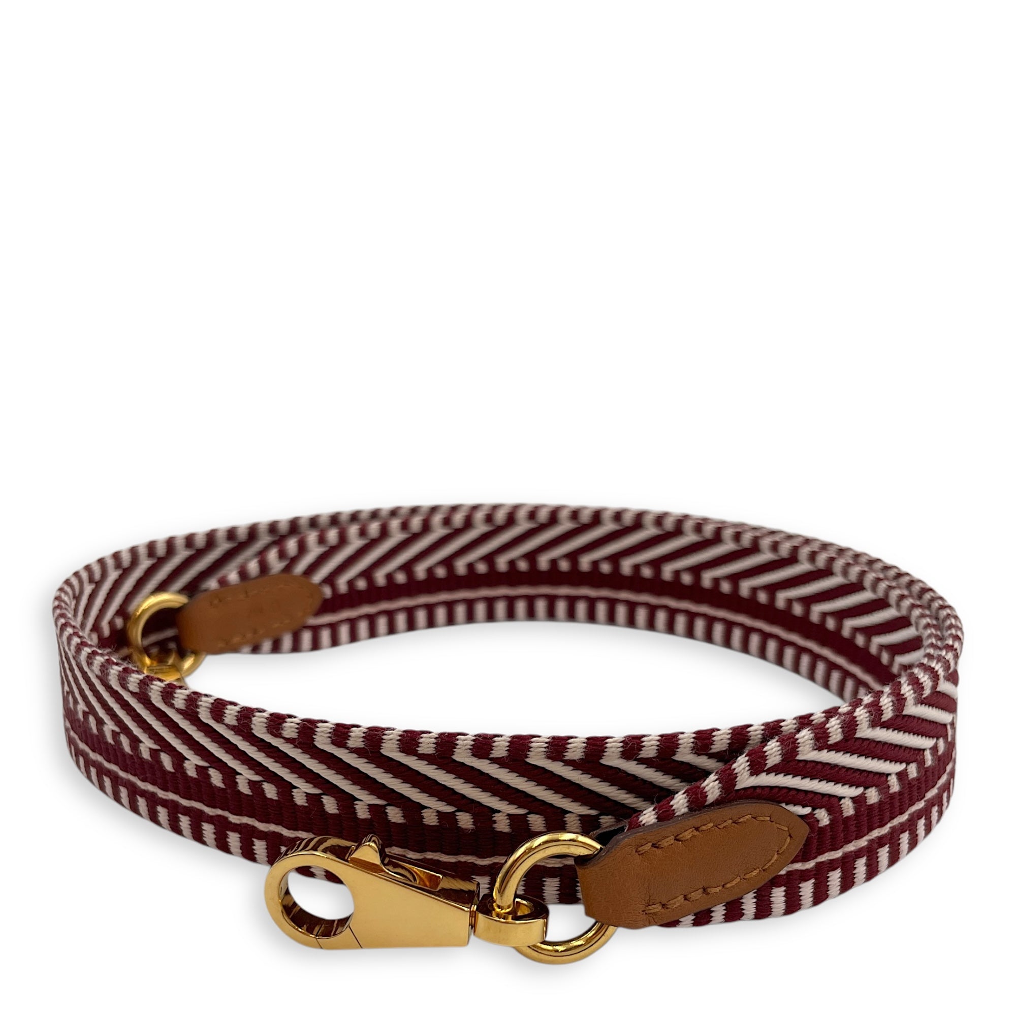 Sangle Cavale 25mm X 70cm Rouge/Gold Bag Accessory in Swift, Gold hardware