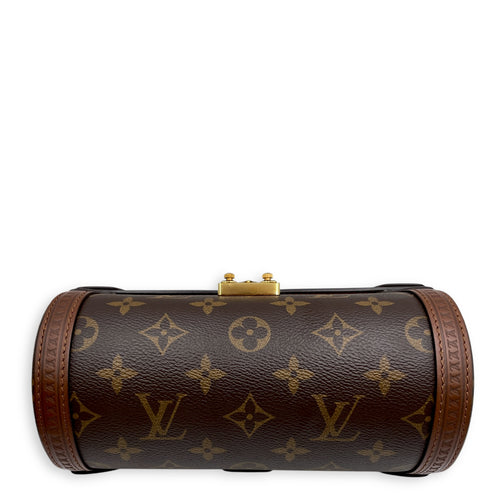Papillon Trunk Brown Monogram Crossbody Bag in Coated Canvas, Gold hardware