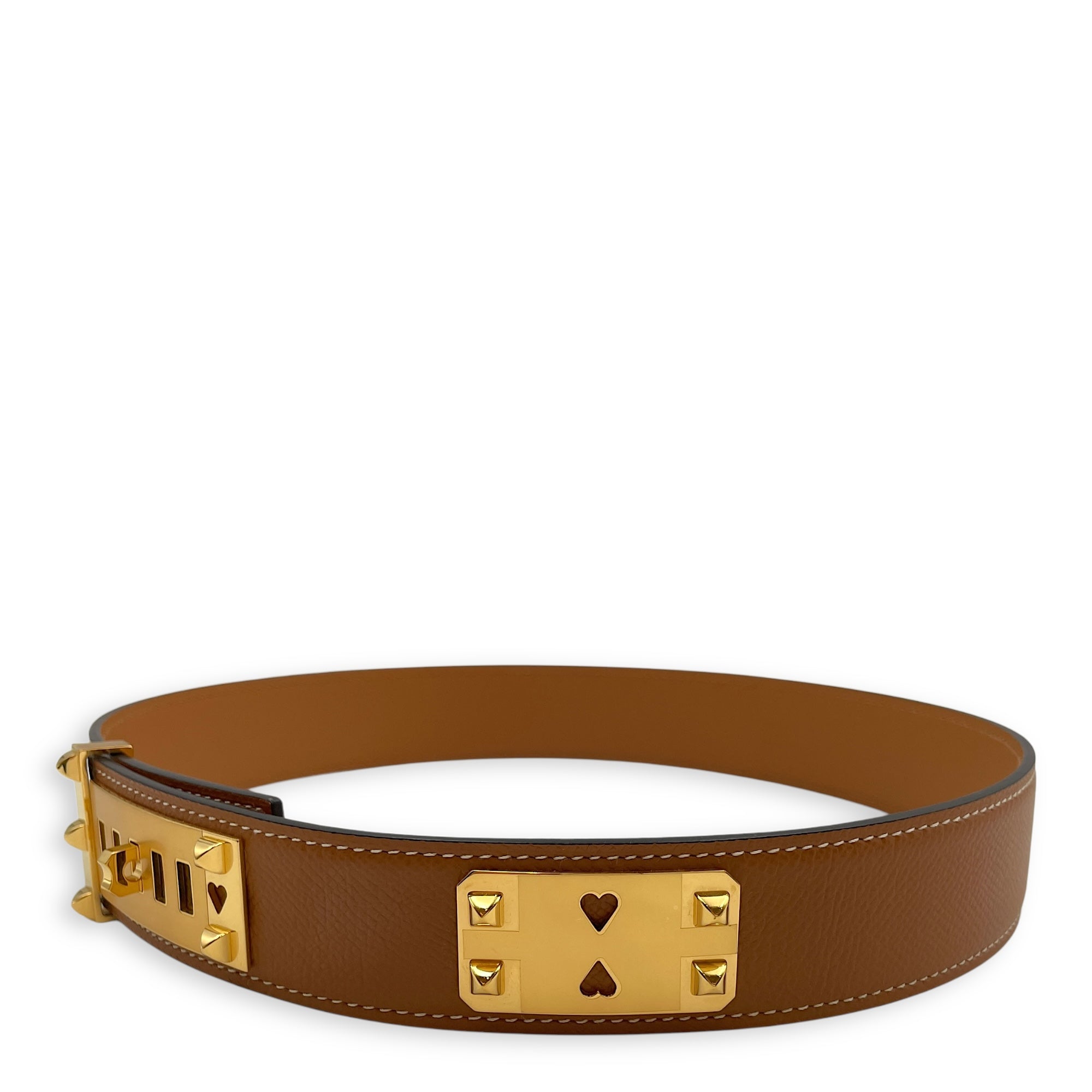Collier de Chien As De Coeur 35 70 Gold Belt in Epsom, Gold hardware