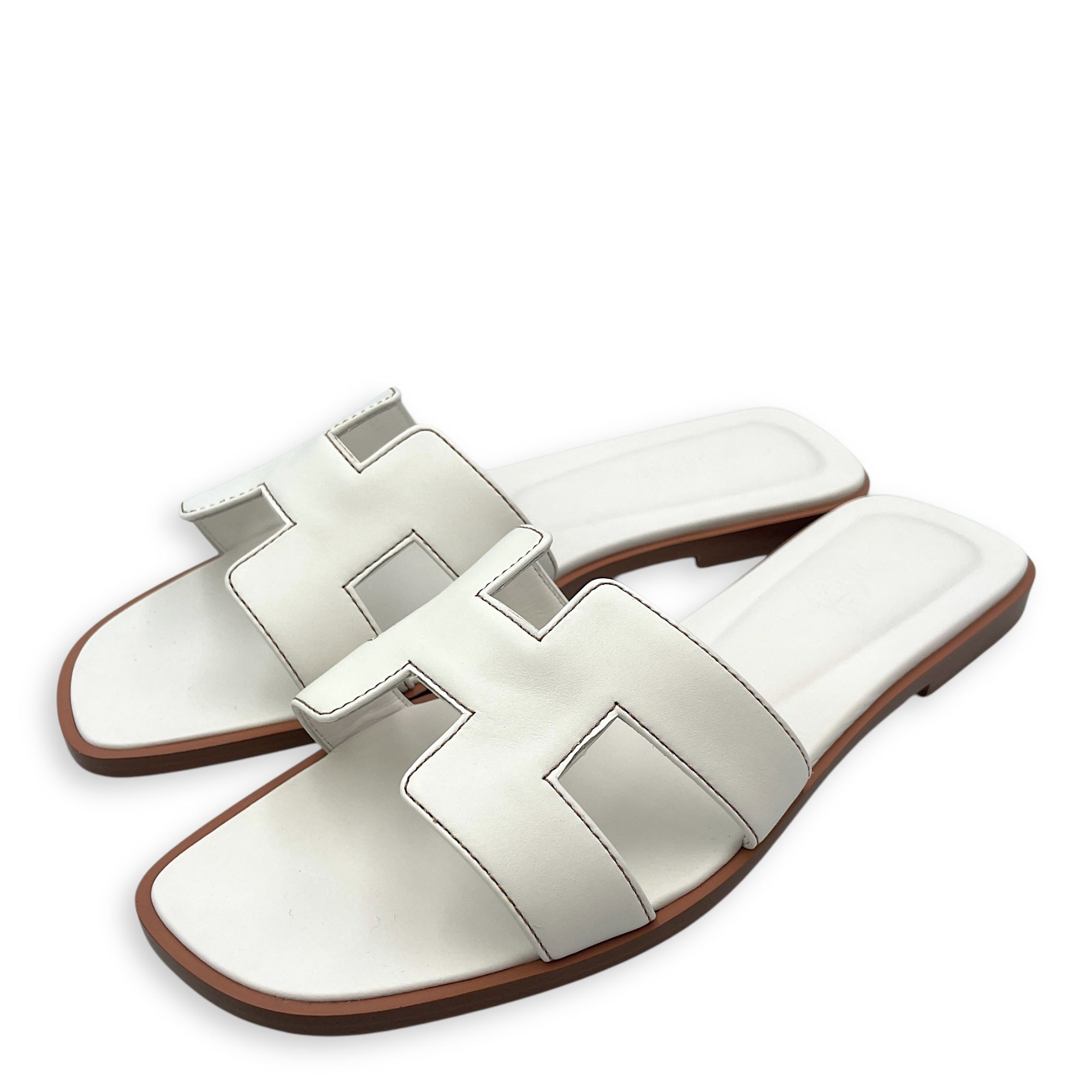 Oran 38 Blanc Sandals in Calfskin