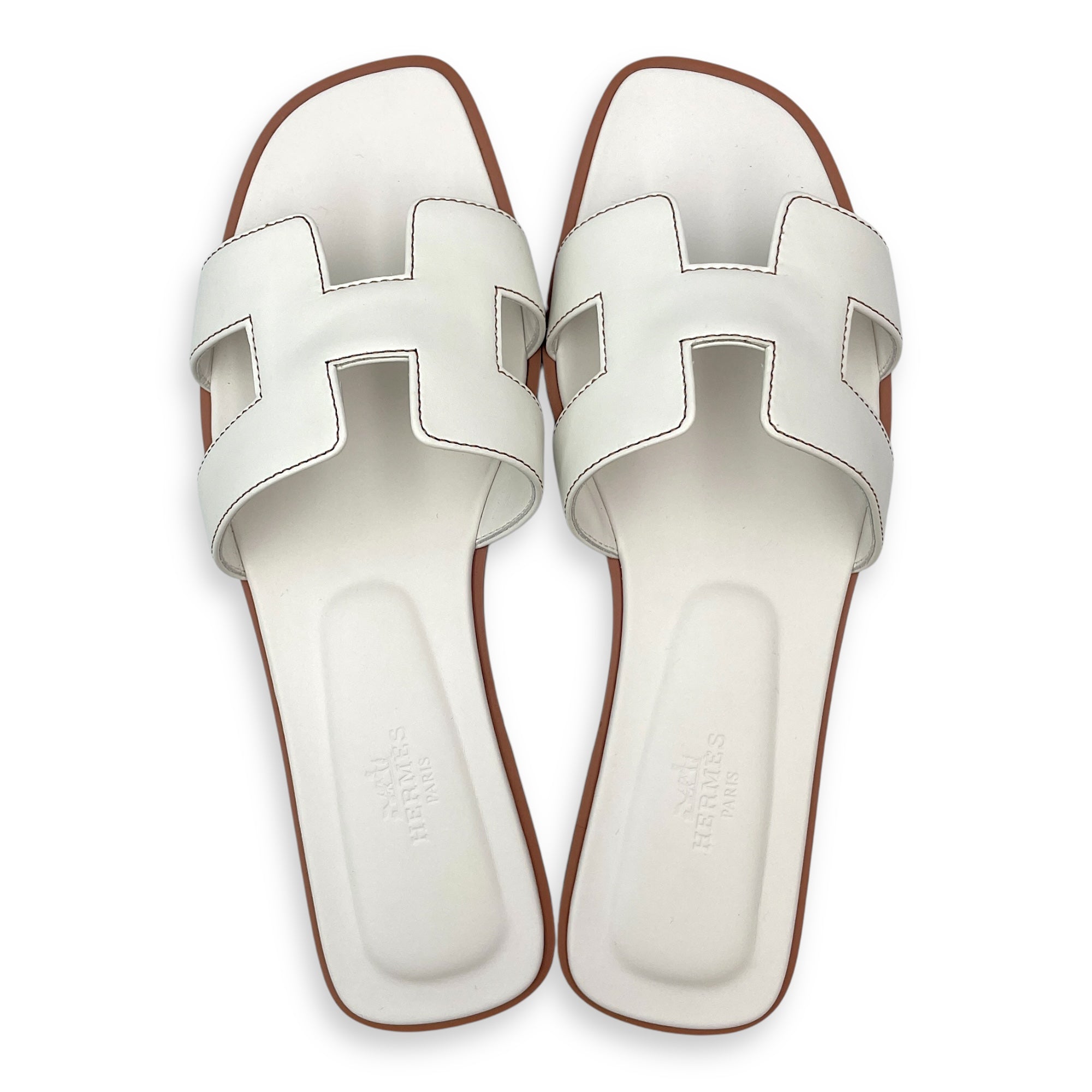 Oran 38 Blanc Sandals in Calfskin