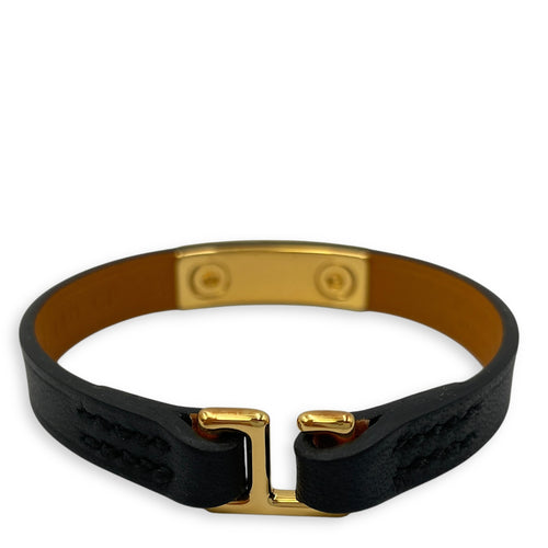 Rivale (Mini) T1 Black Bracelet in Swift, Gold hardware