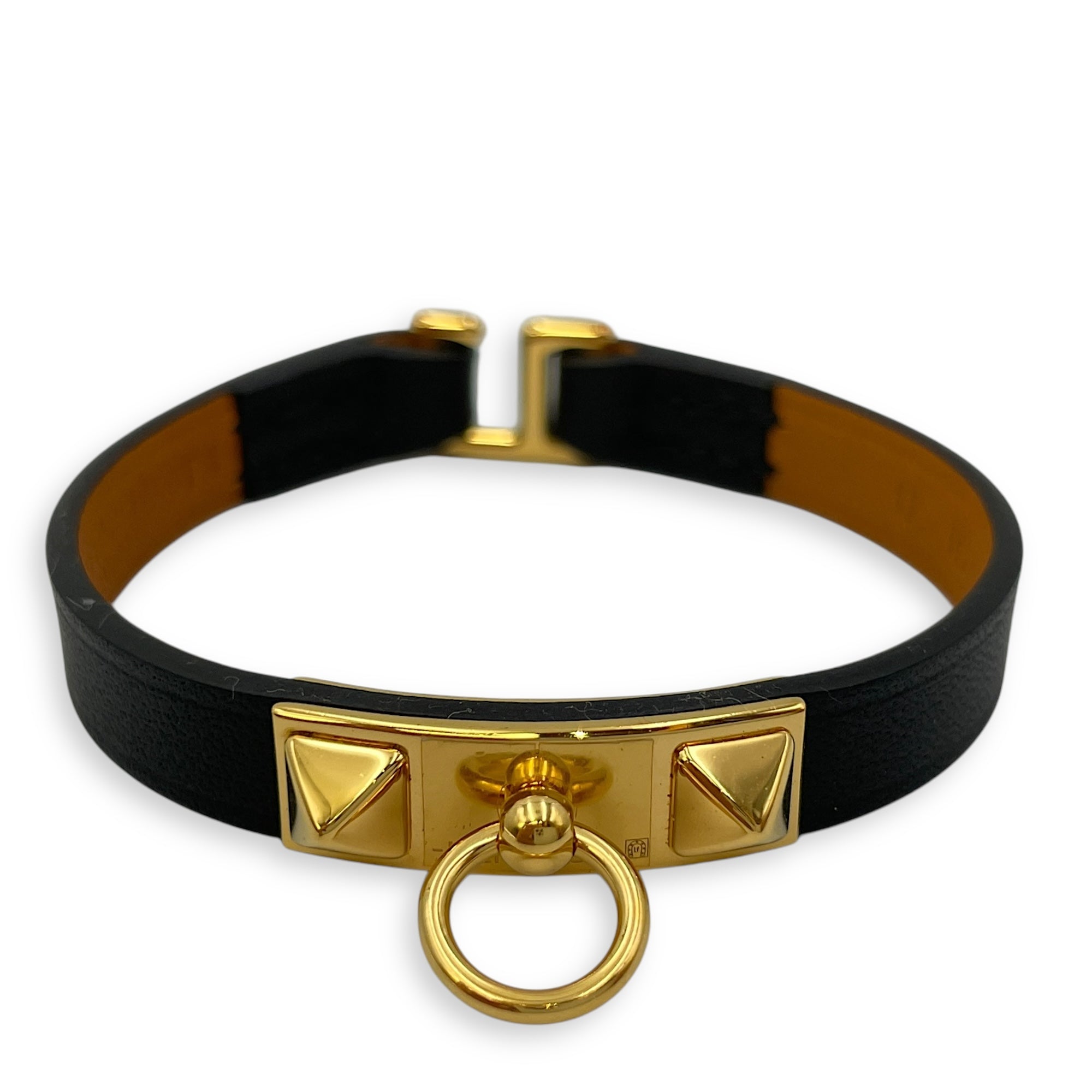 Rivale (Mini) T1 Black Bracelet in Swift, Gold hardware