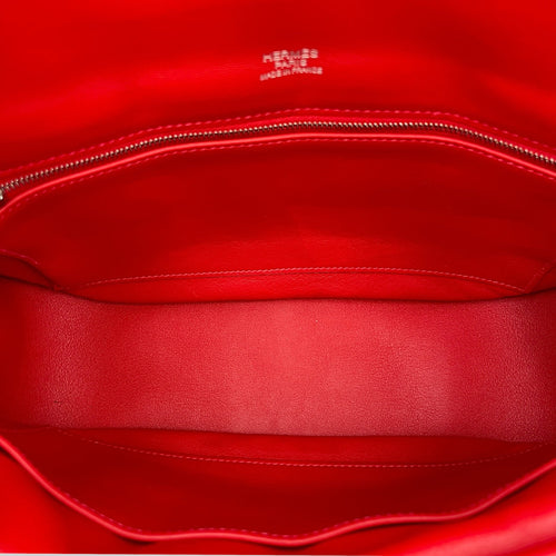 Berline 28 Rouge Casaque in Swift Palladium hardware
