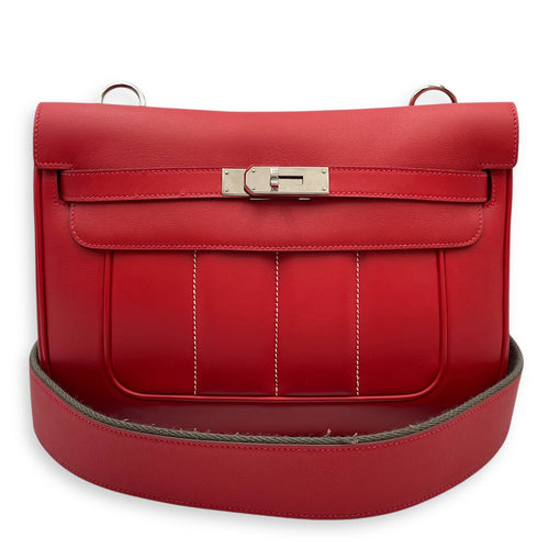 Berline 28 Rouge Casaque in Swift Palladium hardware