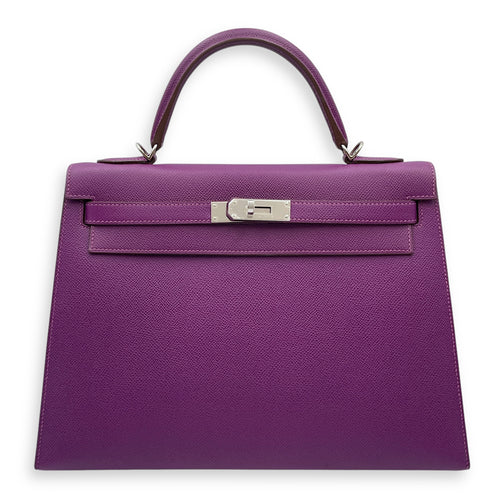 Sellier Kelly 32 Anemone in Epsom, Palladium hardware