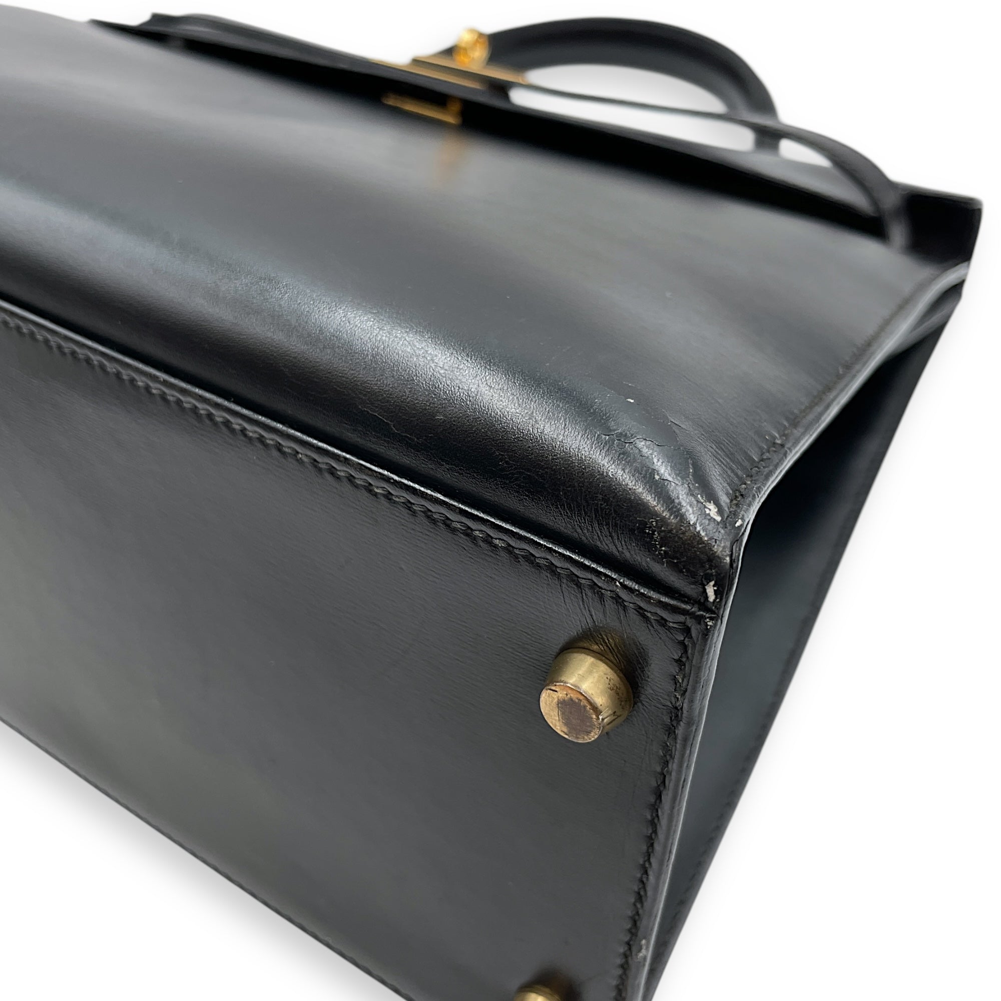 Sellier Kelly 35 Black in Box, Gold hardware