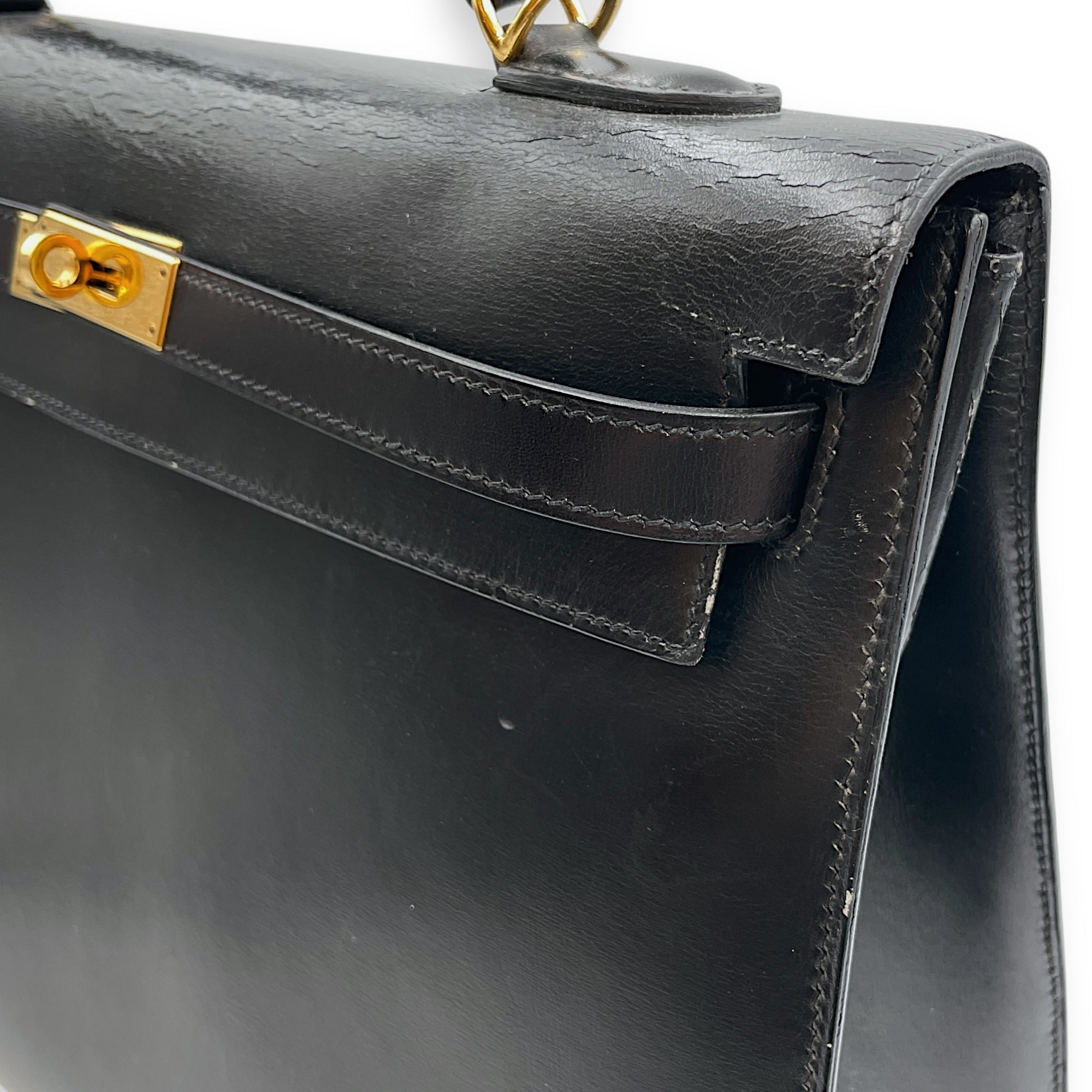Sellier Kelly 35 Black in Box, Gold hardware