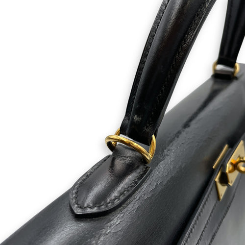 Sellier Kelly 35 Black in Box, Gold hardware