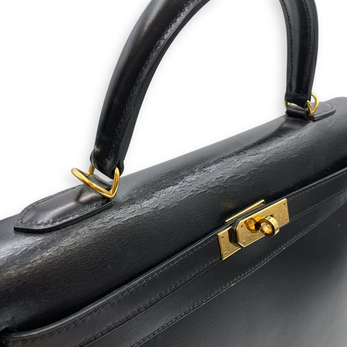 Sellier Kelly 35 Black in Box, Gold hardware