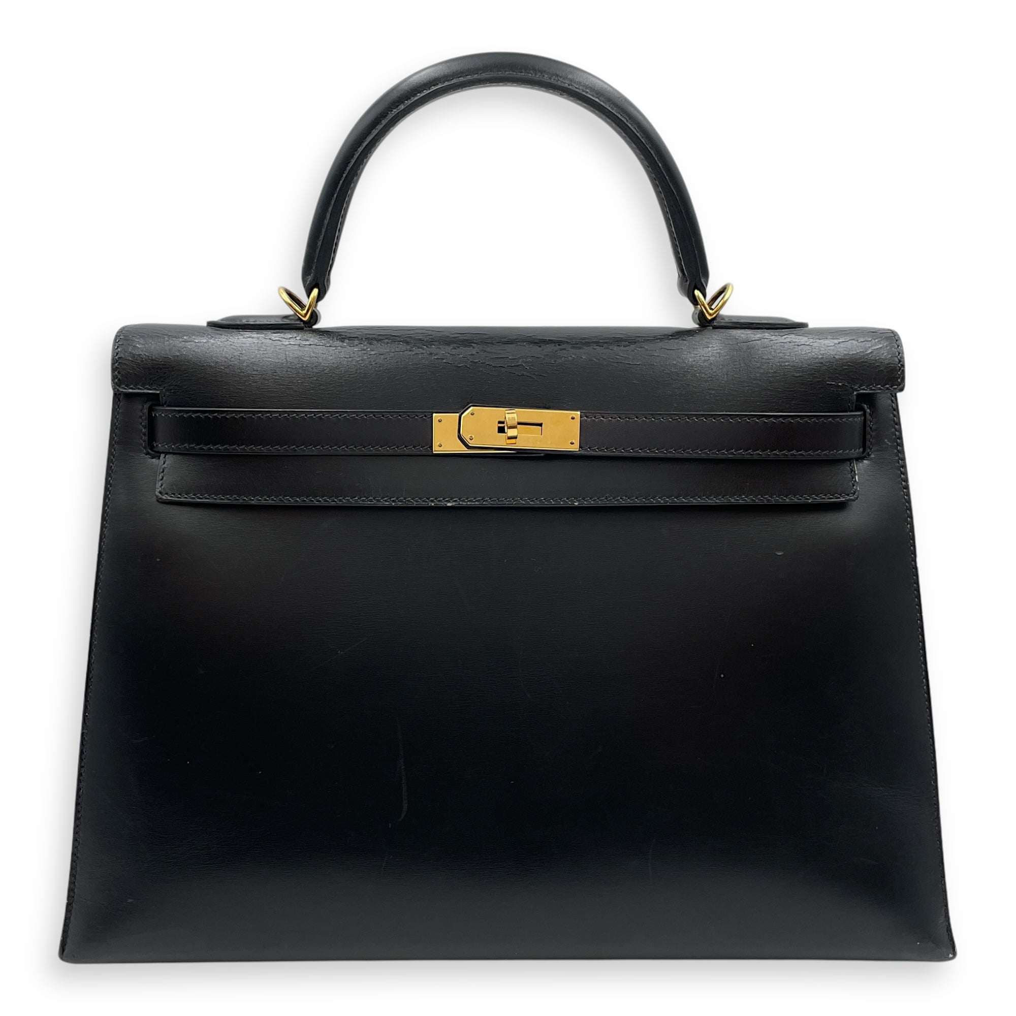Sellier Kelly 35 Black in Box, Gold hardware