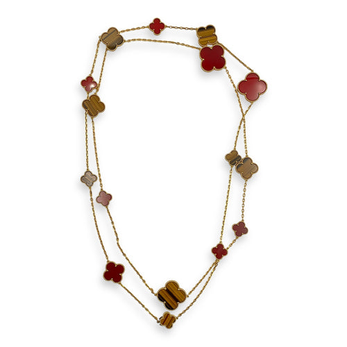 Magic Alhambra, 16 Motifs Long Necklace in Gold Hardware