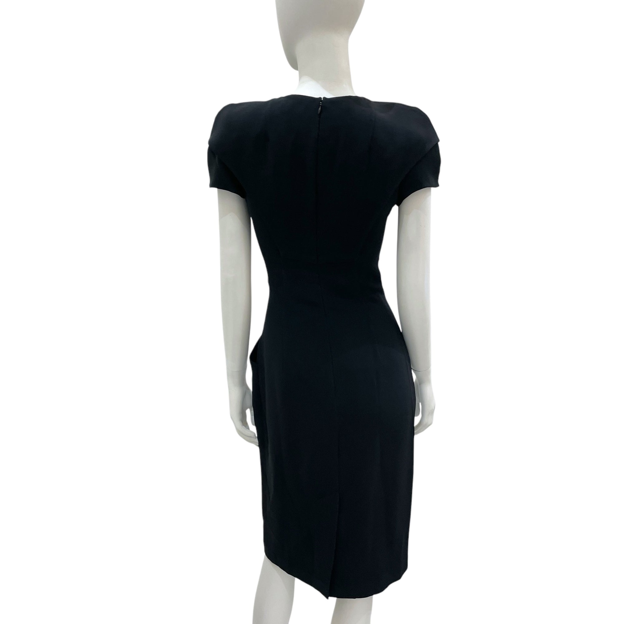 Prada 38 Black Mid-Length Dress in Viscose/Acetate