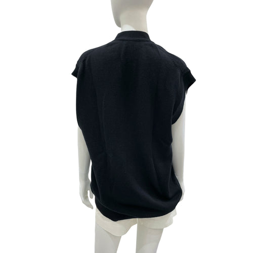 Sleeveless 34 Black Cardigan in Cashmere