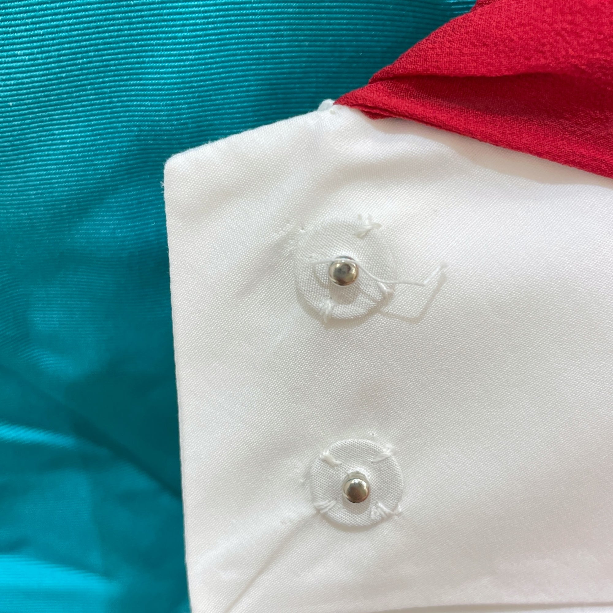 Faille and Silk-Georgette Colour-Block IT 38 Multi-colour Blouse in Viscose, Silk, Cotton, Gold hardware
