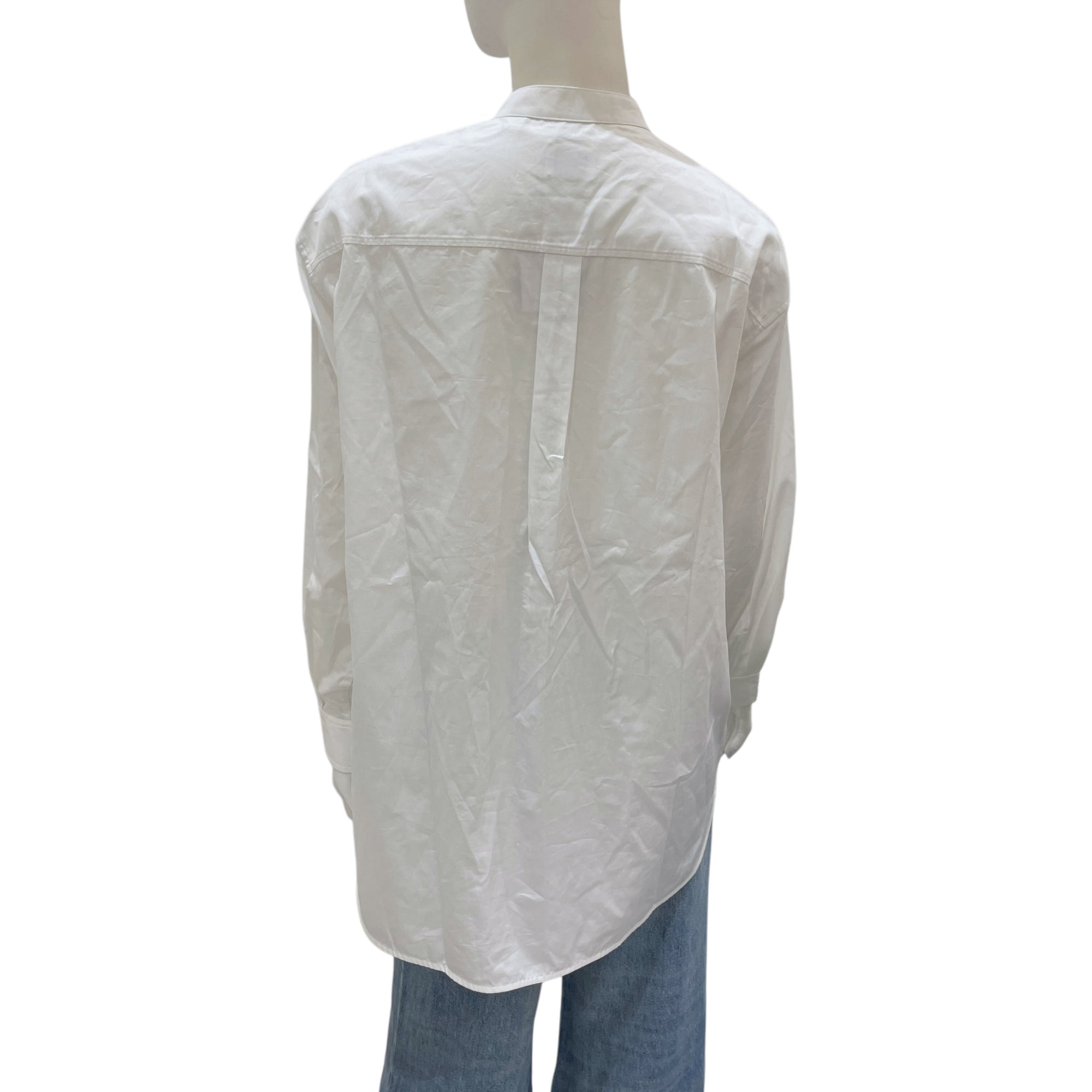 Burberry Monogram Motif 34 White Long-Sleeved Shirt in Cotton, Gold hardware